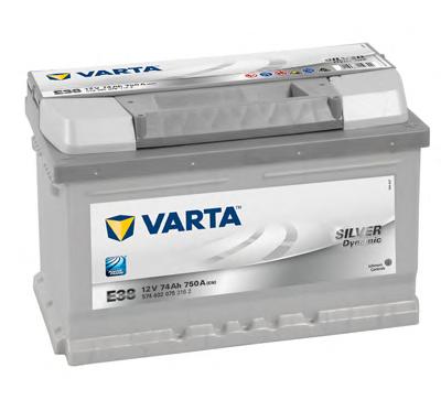 Аккумулятор   74Ah-12v VARTA SD(E38) (278x175x175),R,EN750 !КАТ. -10% 574 402 075 - фото 