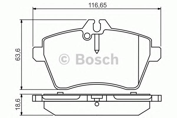 Колодка торм. диск. MERCEDES A-CLASS (W169) передн. (Bosch) - фото 