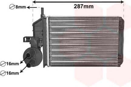 Радиатор отопителя Fiat Seicento (Van Wezel) - фото 