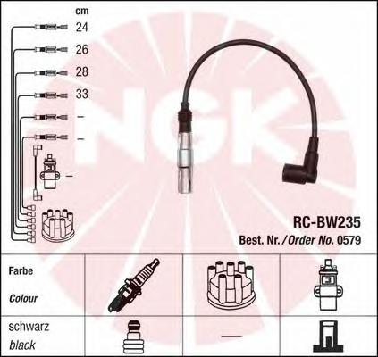 Провода зажигания BMW 3 (E36, E46) (NGK) RC-BW235 - фото 2
