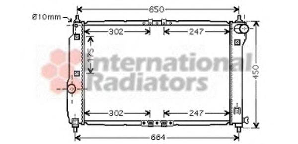 Радиатор охлаждения CHEVROLET AVEO (T250, T255) (05-) 1.4 i 16V (Van Wezel) - фото 