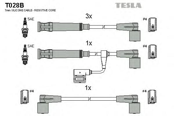 Комплект кабелiв запалювання (TESLA) - фото 