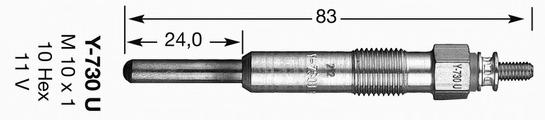 Свічка розжарювання D-Power17 (вир-во NGK) Y-730U - фото 