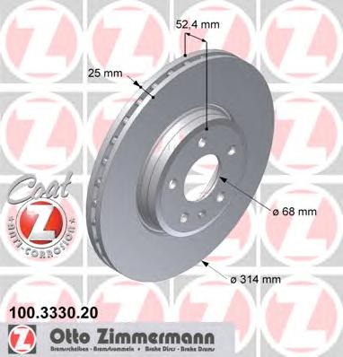 Тормозной диск (ZIMMERMANN ) 100.3330.20 - фото 