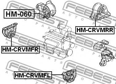 Подушка двигателя пердняя левая HONDA CR-V RD1/RD2 1997-2001 (FEBEST) Febest HM-CRVMFL - фото 1