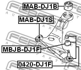 Сайлентблок (FEBEST) Febest MAB-DJ1B - фото 1