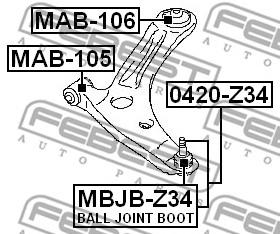 Пильовик опори кульової Febest MBJB-Z34 - фото 1