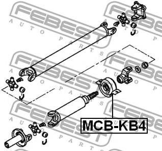Опора карданного вала (подвесной подшипник) MITSUBISHI (МИЦУБИСИ) (Febest) MCB-KB-4 - фото 1