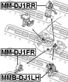 Опора двигуна / КПП (вир-во FEBEST) Febest MM-DJ1RR - фото 1