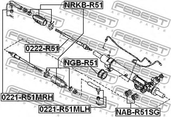 Втулка рулевой рейки Febest NGB-R51 - фото 1