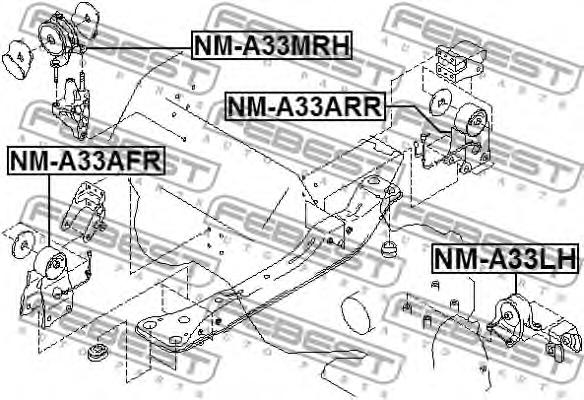 Подушка двигателя задняя Nissan (FEBEST) - фото 