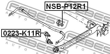 Втулка заднього стабілізатора (Вир-во FEBEST) Febest NSB-P12R1 - фото 1