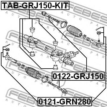 Сайлентблок рулевой рейки (комплект) Febest TAB-GRJ150-KIT - фото 1