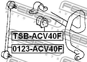 Втулка стабілізатора переднього (Вир-во FEBEST) Febest TSB-ACV40F - фото 1