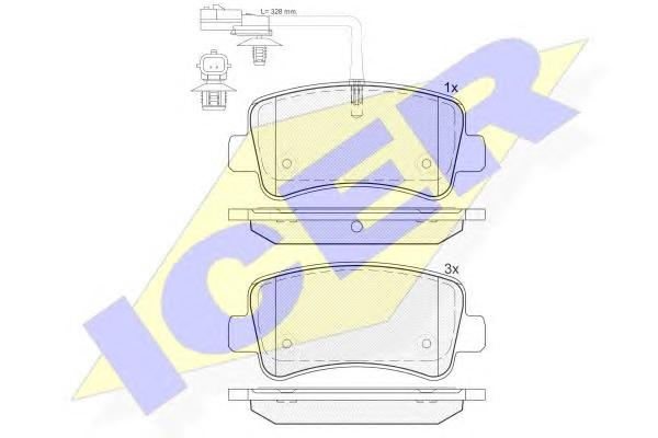 Колодки тормозные (задние) Renault Master III/Opel Movano B/Nissan NV400 10- (+датчик)(однокатковый) - фото 