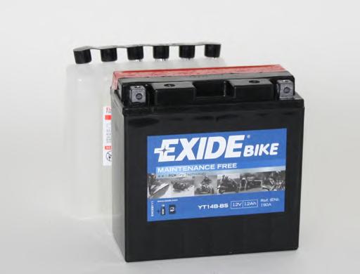 Аккумулятор   12Ah-12v Exide AGM (ET14B-BS) (150х70х145) L, EN190 !КАТ. -10% EXIDE ET14B-BS - фото 