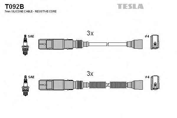 Комплект дротів запалювання Tesla T092B - фото 