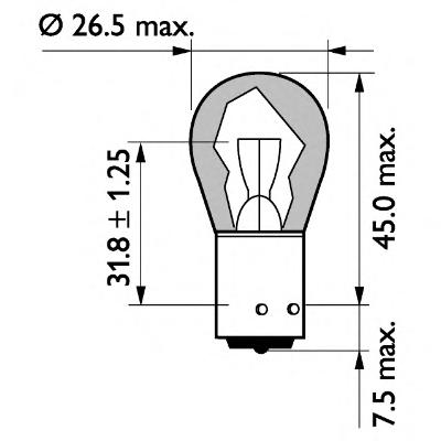 Лампа PY21W 13496 ML 24VCP (Пр-во PHILIPS) - фото 
