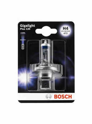 Лампа накалу H4 12V 60/55W P43t GigaLight +120 (blister 1шт) (Bosch) - фото 