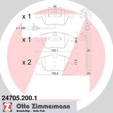 Комплект тормозных колодок, дисковый тормоз (ZIMMERMANN ) - фото 