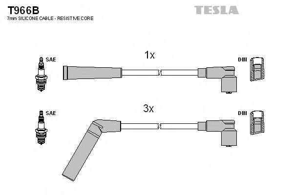 Комплект дротів запалювання Tesla T966B - фото 