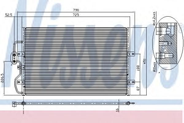 Радиатор кондиционера (конденсер) FIAT SCUDO(96-)1.6 i(+)[OE 1486721080] (NISSENS) - фото 