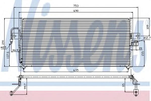 Радиатор кондиционера (конденсер) NS ALMERA N15(95-)1.4 i 16V(+)[OE 92110-2M110] (NISSENS) - фото 