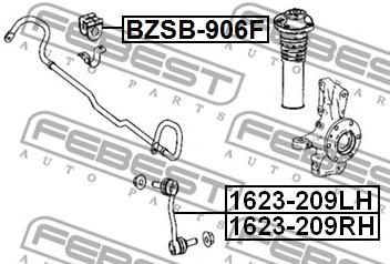 Втулка переднего стабилизатора D20 Febest BZSB-906F - фото 1