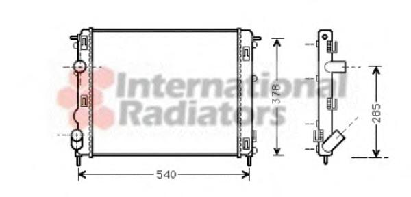 Радиатор охлаждения DACIA LOGAN I 1.4/1.6 ( Van Wezel) - фото 