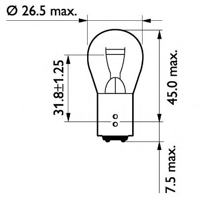 Лампа 24V P21/5W24V 21/5W BAY15d (Philips) PHILIPS 13499CP - фото 1