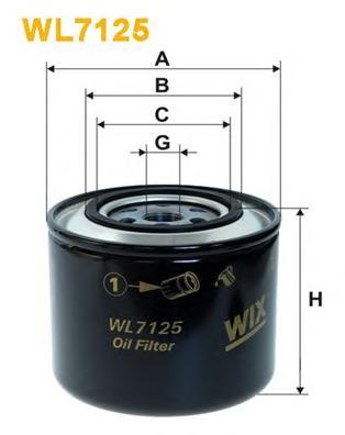 Фільтр масляний (ви-во WIX FILTERS) WL7125 - фото 