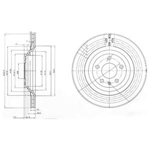 Диск тормозной задний (вентилируемый) (в упаковке два диска, цена указана за один) (вир-во DELPHI) - фото 