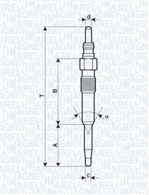 Свічка розжарювання (062900038304) VAG (вир-во MAGNETI MARELLI) MagnetiMarelli UC01F - фото 