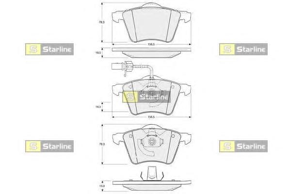 Колодки тормозные передние (дисковые) комплект (Starline) BDS354 - фото 