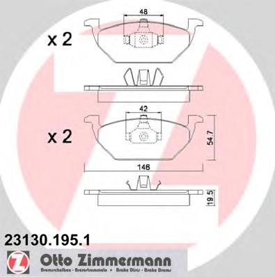 Комплект тормозных колодок, дисковый тормоз (ZIMMERMANN) - фото 