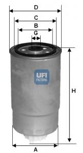 Топливный фильтр UFI Filters 24.H2O.01 - фото 