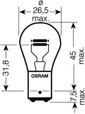 Лампа P21/5W (ви-во OSRAM) 7537TSP - фото 1