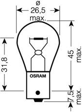 Лампа P21W (ви-во OSRAM) 7511_02B - фото 1