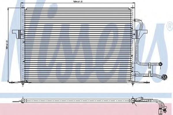 Радиатор кондиционера (конденсер) FORD (ФОРД) MONDEO I(92-)1.6 i 16V(+)[OE 1000959] (NISSENS) - фото 