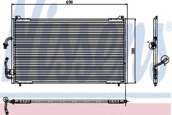 Радиатор кондиционера (конденсер) PT 406(95-)1.6 i(+)[OE 6453.JA] (NISSENS) - фото 