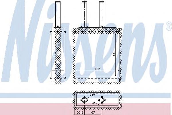 Радиатор отопителя (печки) KIA (КИА) CLARUS(96-)1.8 i 16V(+)[OE OK9A3-61-A10] (NISSENS) - фото 