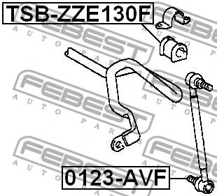 Втулка переднього стабілізатора Febest TSB-ZZE130F - фото 1