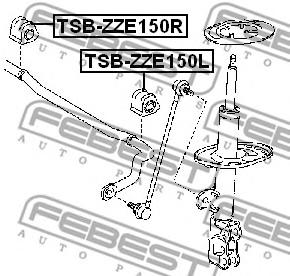 Втулка стабілізатора переднього (Вир-во FEBEST) Febest TSB-ZZE150L - фото 1