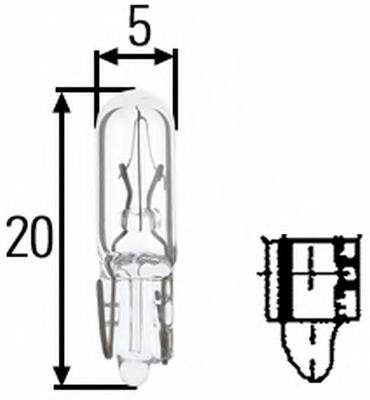 Лампа накаливания 24 V 1.2W W2X4.6D W1.2W HELLA 8GP 002 095-241 - фото 