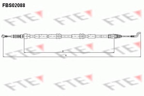 Трос ручного гальма задній правий / лівий (Довжина, мм: 1005/1303) (вир-во FTE) - фото 