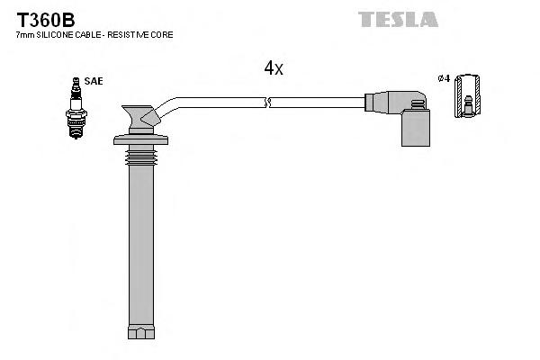 Комплект проводов зажигания Tesla T360B - фото 