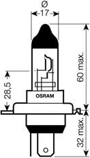 Лампа накаливания HS1 35/35W 12V PX43T (мото) (Osram) - фото 