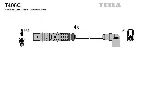 Комплект кабелів запалювання (вир-во Tesla) - фото 