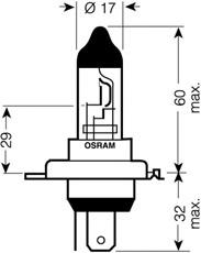 Лампа H4 (ви-во OSRAM) 64196 - фото 1