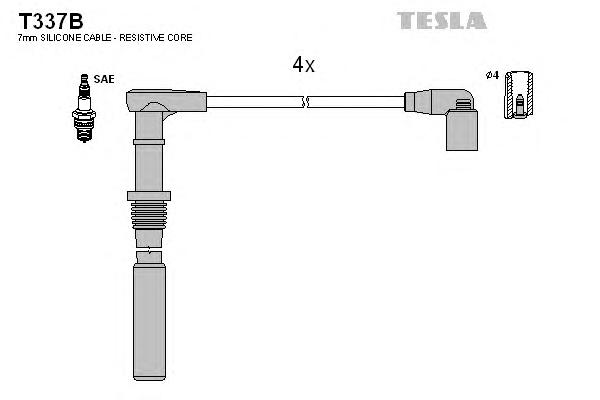 Кабель зажигания, к-кт TESLA (Tesla) - фото 